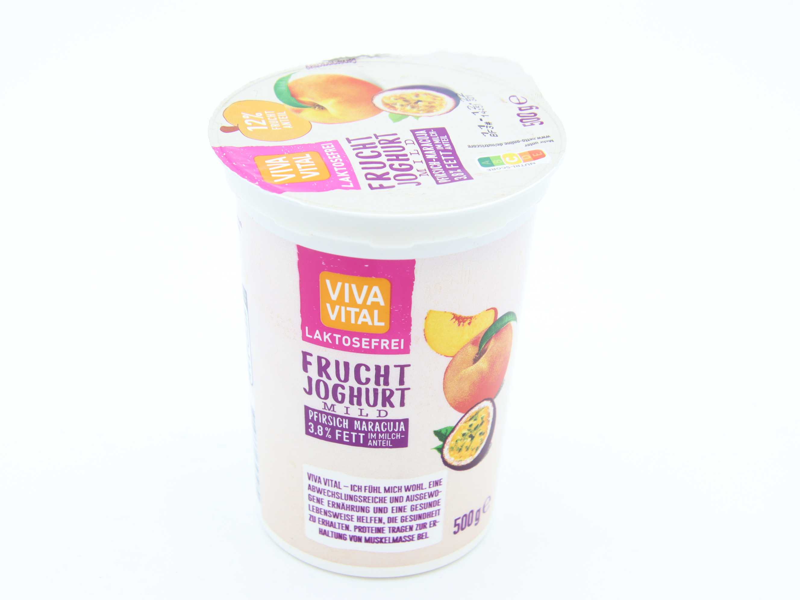 Ovocný jogurt 500g: Viva Vital - broskev/marakuja
